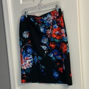 Betsey Johnson Black Floral Skirt